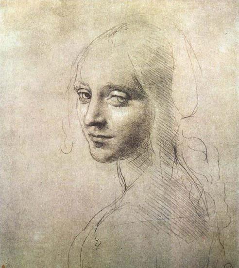 LEONARDO da Vinci Head of a girl
